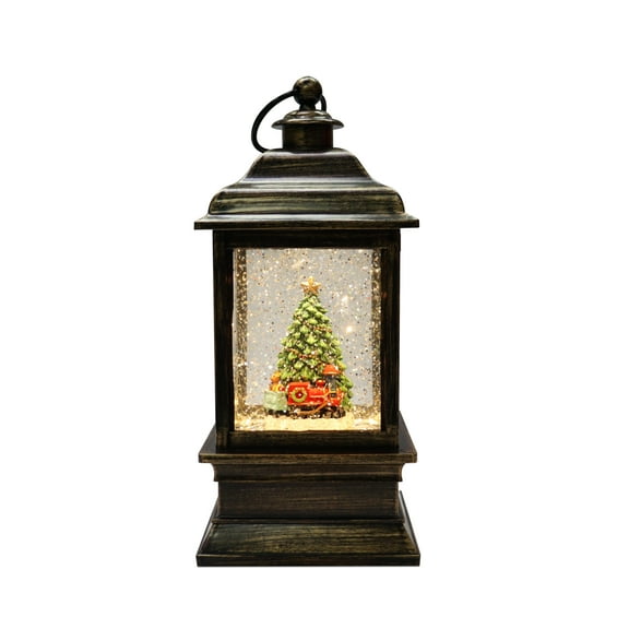 Christmas Light-Up Christma Tree with Train around Water Lantern, 8.7"H, by Holiday Time