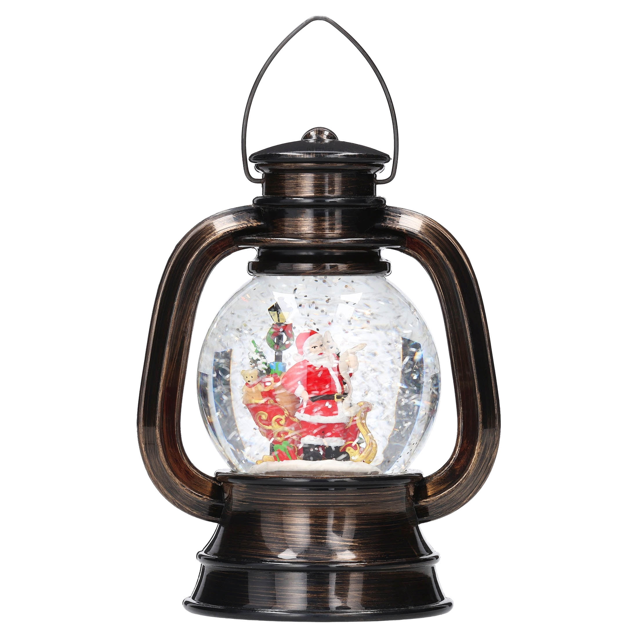 Light-Up Santa Water Lantern Christmas Decoration, Multicolor, 7.8", by Holiday Time