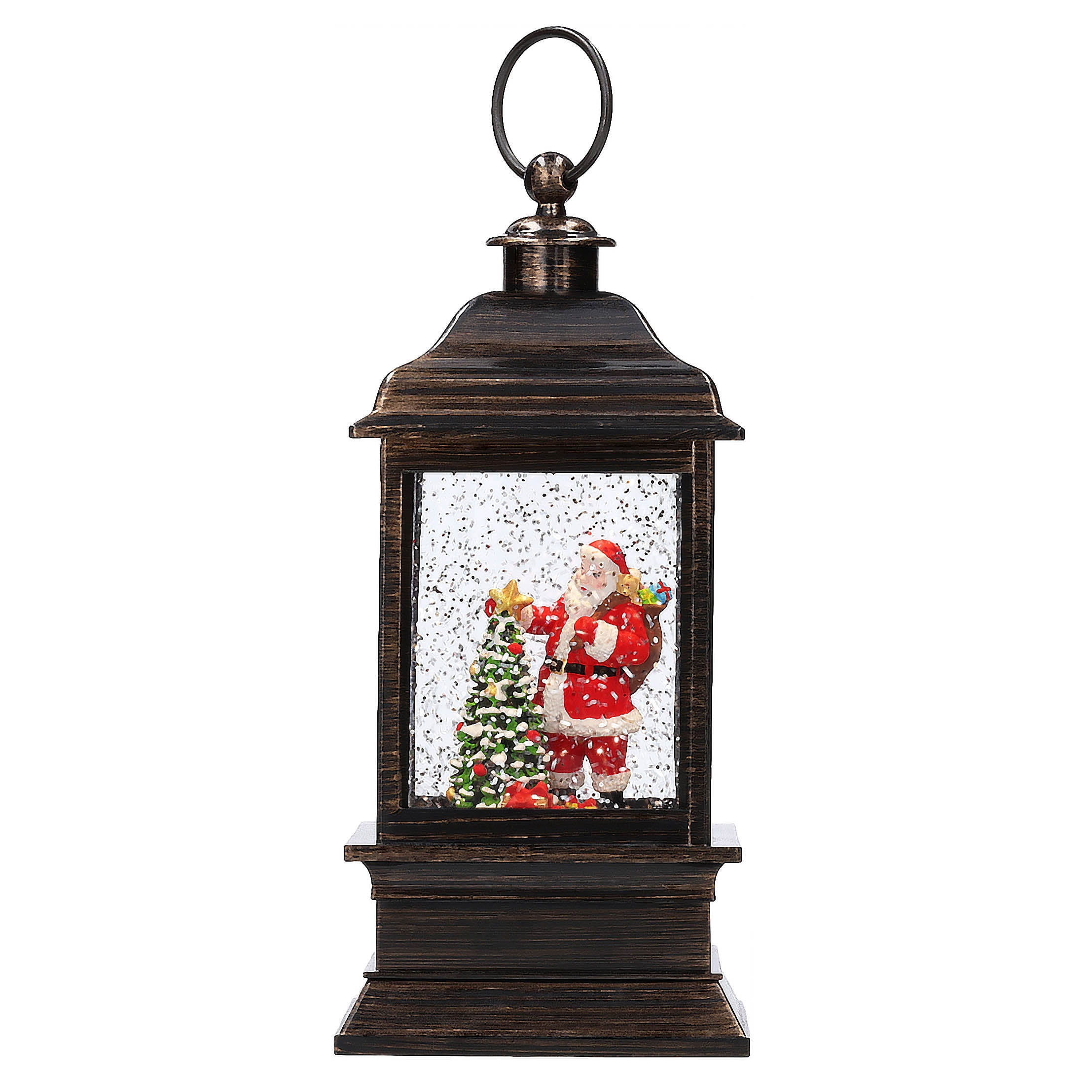 Light-Up Santa Square Water Lantern Christmas Decoration, Multicolor, 9", by Holiday Time