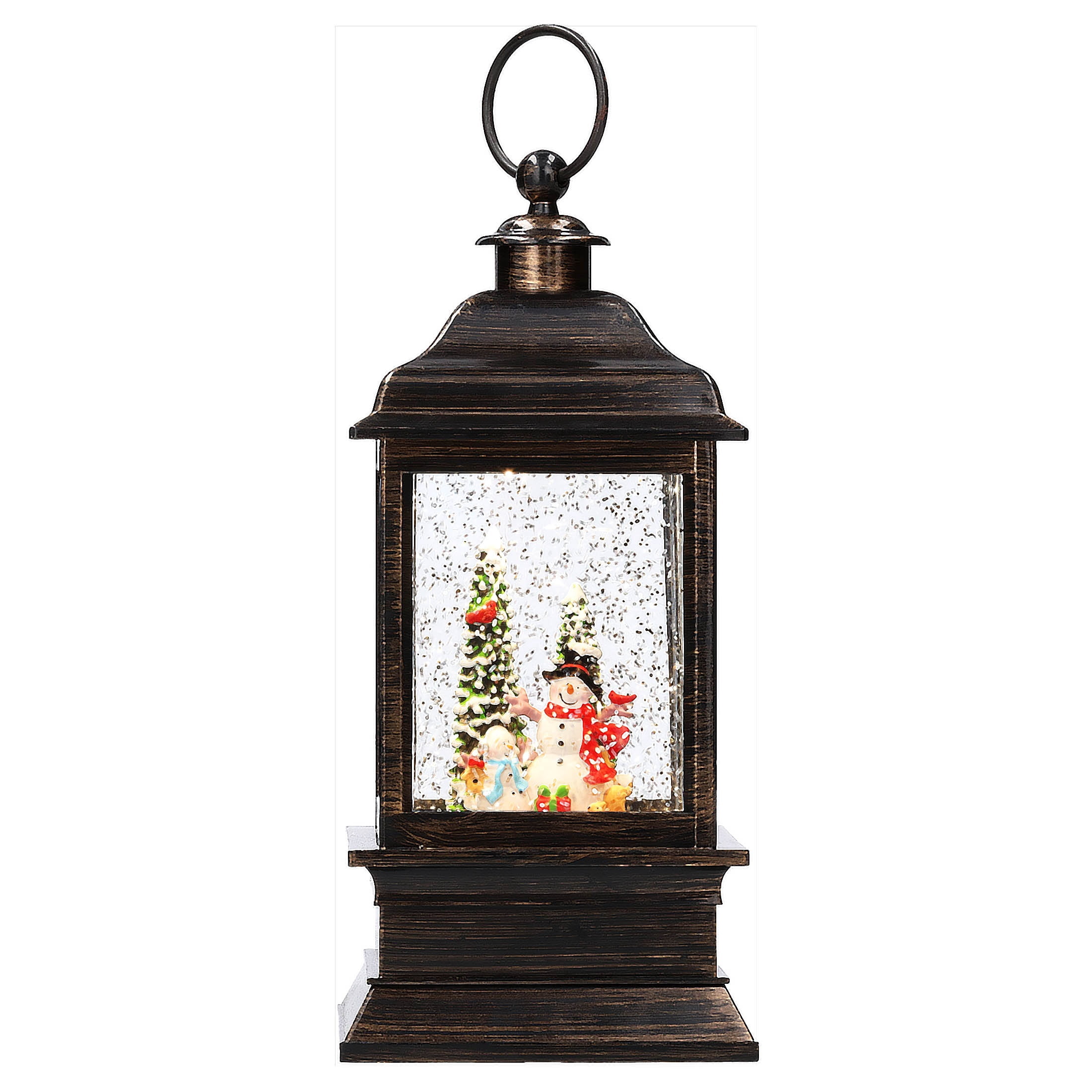 Light-Up Snowman Square Water Lantern Christmas Decoration, Multicolor, 9", by Holiday Time