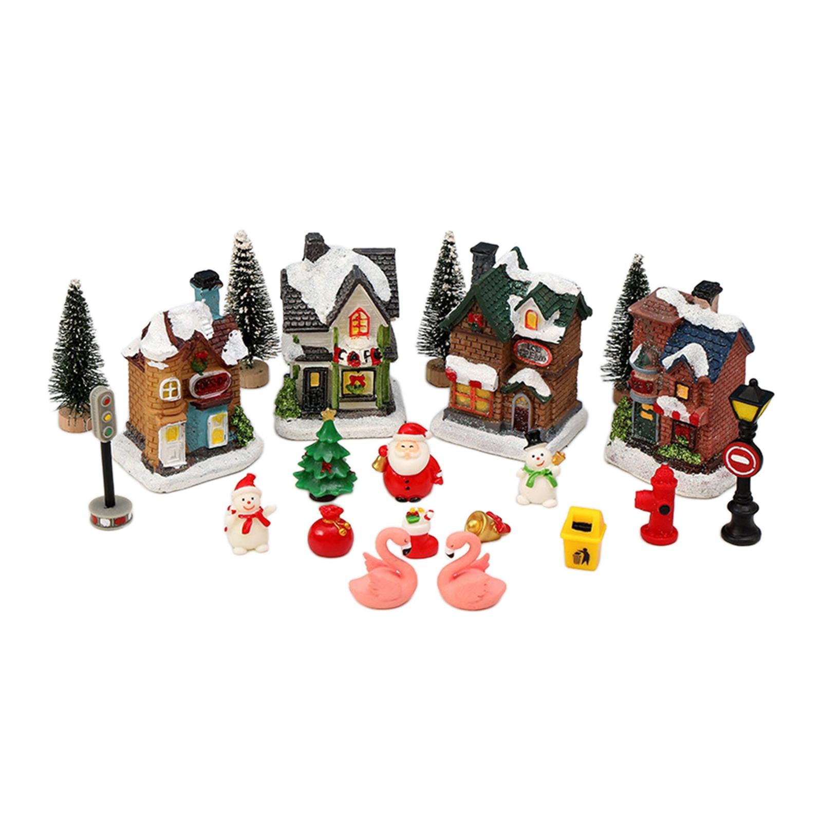 Christmas Light up Village Houses LED Lights Village Scene Resin Fairy