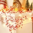 thumbnail image 1 of Christmas Lighted Berry Beaded Garland Xmas Tree Berry Garland Branch Wreath for Indoor Outdoor Home Mantel Fireplace Holiday Decor, Red 9.8ft 30 LED, 1 of 6