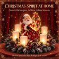 thumbnail image 1 of Christmas Lighted Centerpiece with Flameless Candle Glow, Holiday Lighted Table Decoration with Frosted Greenery Accents, 1 of 8