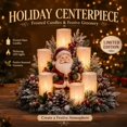 thumbnail image 1 of Christmas Lighted Centerpiece with Flameless Candle Glow, Light Up Santa Table Decoration, Outdoor Solar Lights for Yard with Pine Branches, 1 of 8
