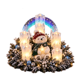 thumbnail image 1 of Christmas Lighted Centerpiece with Flameless Candle Glow, Indoor Solar Lights for Yard Gradient Blue Purple Arch with Embedded Snowflake Motif, 1 of 6