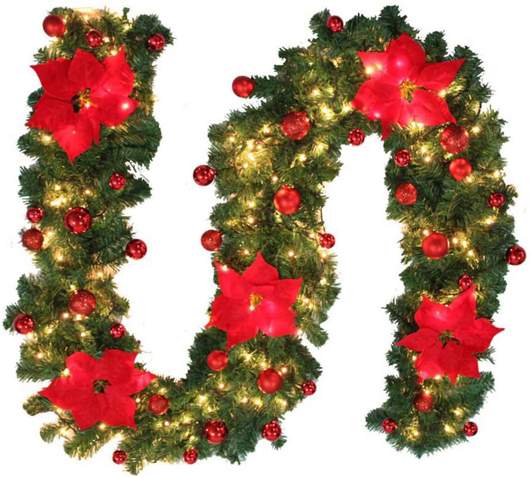 Christmas Lighted Garland, Battery Operated Christmas Garland with