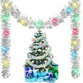 thumbnail image 1 of Christmas Lighted Garland Tree Decoration Metallic Twist Tree Decoration Battery Operated Hanging Garland for Christmas Tree Wedding Party Decor 16.4 ft (Silver with Multicolor Light), 1 of 1