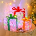thumbnail image 1 of Christmas Lighted Gift Boxes Christmas Decoration, Foldable 3PCS Present Ornament Boxes with Pre-lit LED Mini Bulb, 12in 10in 8in Light Up Gift Box for Indoor Outdoor Xmas Tree Party Holiday Decor, 1 of 8