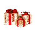 thumbnail image 1 of Christmas Lighted Gift Boxes Set of 3 – Battery Operated LED Present Boxes with Red Ribbon Bow, Indoor Outdoor Holiday Decoration, 1 of 5
