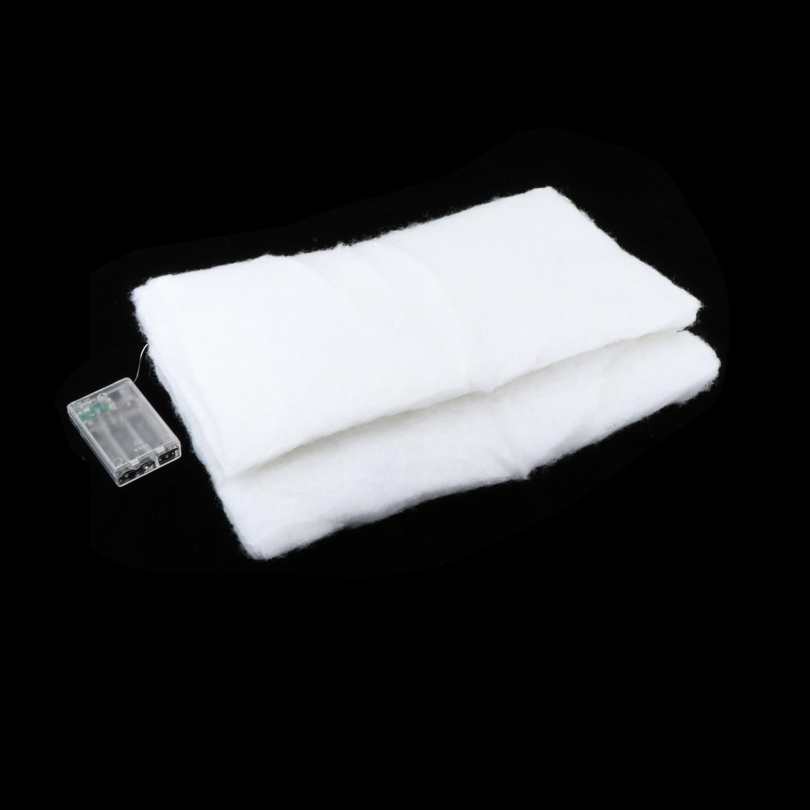 Christmas Lighted Snow Blanket Roll 71x18inch for Desktop Decor