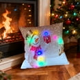thumbnail image 1 of Christmas Lighted Throw Pillow Covers 18x18" Christmas LED Pillows 2 Modes Switching Printed Sofa Pillows Cushions Pillowcases Holiday Decorations for Sofa Couch Livingroom Bed, 1 of 7