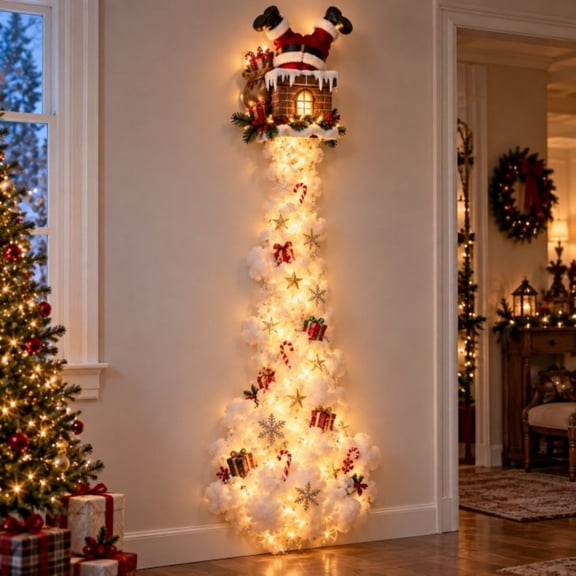 Christmas Lighted Wall Décor, Christmas Magic Trail Wall Light, Unique Housewarming Holiday Gift, Festive Lighted Wall Ornament, Festive Glowing Accent