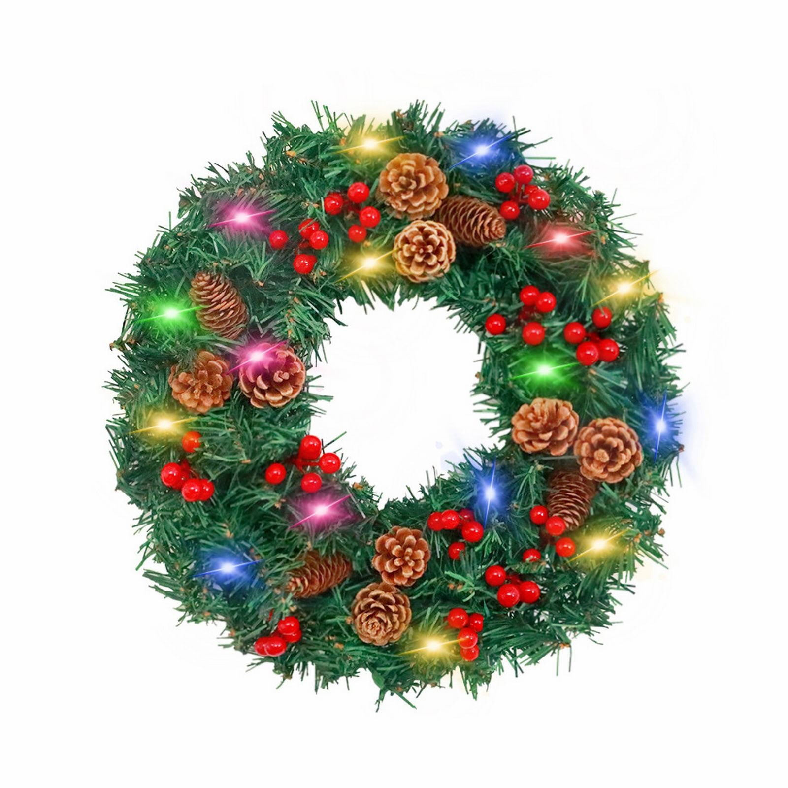 Christmas Lighted Christmas Wreath Front Door Decoration Pre Lit