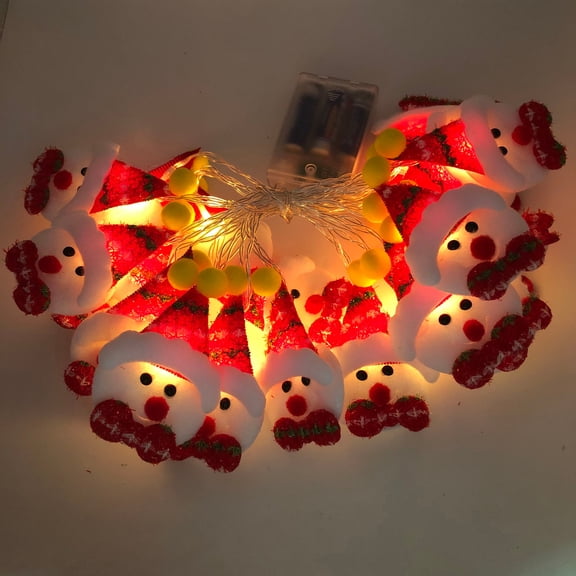 Christmas Lights, 118 Inch 20 LEDs Xmas Santa Claus String Lights Battery Operated 2 Modes Xmas Tree Lights for Indoor Wedding Party Christmas Decorations