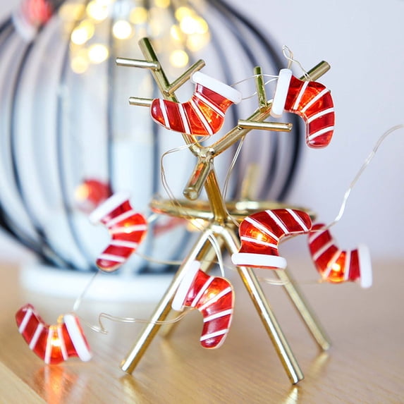 Christmas Lights, 118 Inch 30 LEDs Xmas Stockings String Lights Battery Operated 2 Modes Xmas Tree Lights for Indoor Wedding Party Christmas Decorations