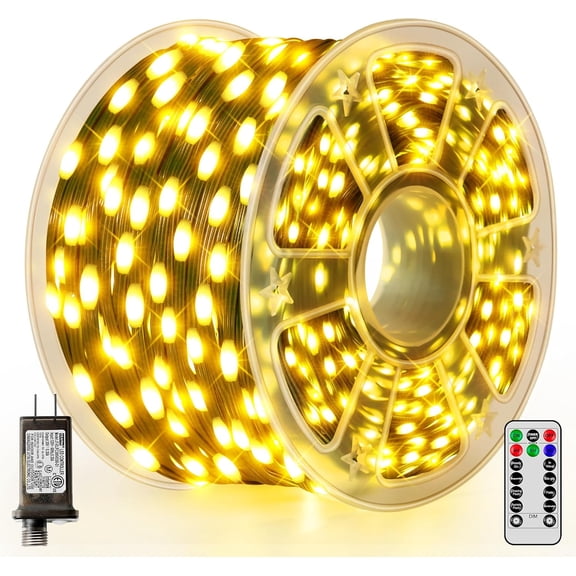 Christmas Lights 1200 394 FT, IP67 Christmas Tree Lights with 8 Modes, Outdoor String Lights with Timers & Memory Function, Xmas Light for Holiday Decor (Warm White)