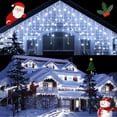 thumbnail image 1 of Christmas Lights, 13FT Extendable 96LED String Lights, Waterproof Outdoor Fairy Lights, Curtain Lights Icicle Lights for Christmas Garden Patio Party Decoration, White, 1 of 8