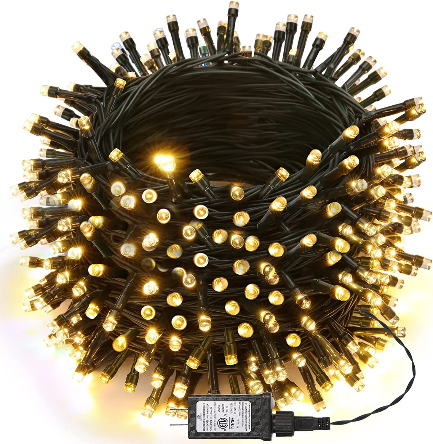 Christmas Lights 180FT 500 LED String Lights 8 Modes Timer Plugin