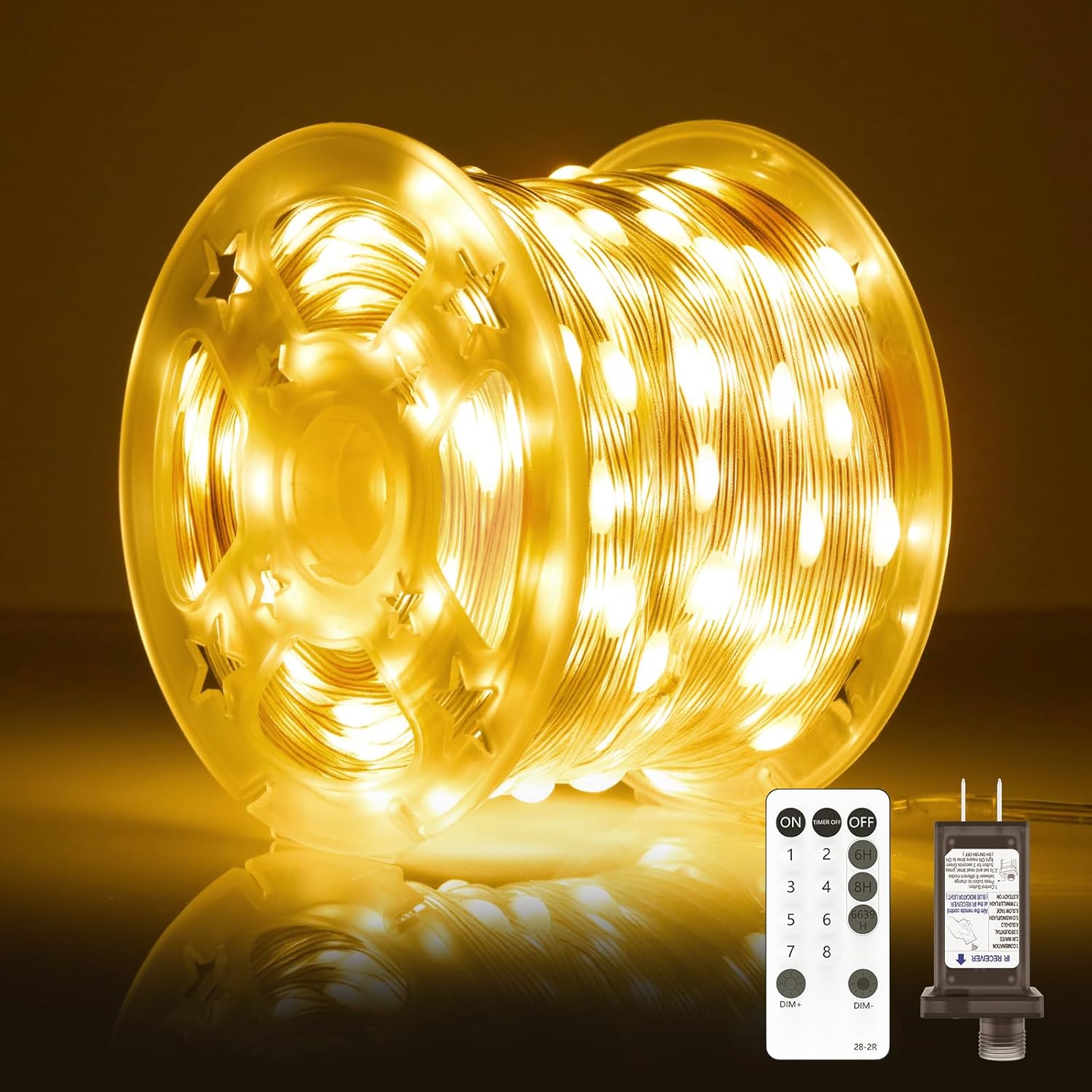 Christmas Lights, 206FT 600LED Outdoor Twinkle Lights, Plugin String