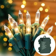 Christmas String Lights Battery Operated,Waterproof Twinkle Fairy Lights with 8 Modes & Timer for Outdoor Indoor Decorations, Warm White(16.4ft 50LEDs)