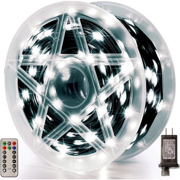 Christmas Lights 600 LED 196FT, IP67  Christmas Tree Lights with 8 Modes, Outdoor String Lights with Timers & Memory Function, Xmas Light for Holiday Decor (Cool White)