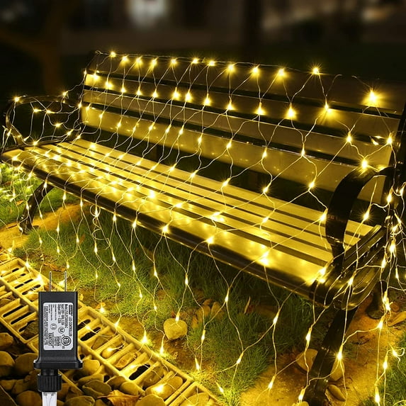 Christmas Lights, 9.8ft x 6.6ft 192 LED Christmas Net Lights with 8 Modes, Connectable, Timer, Waterproof Low Voltage Bush Mesh Fairy String Lights for Christmas, Xmas Tree Decorations