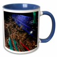 thumbnail image 1 of 3drose, Christmas Lights at Rockefeller Center in New York Looking Up, 11oz Two-tone Blue Mug, 1 of 6