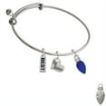 thumbnail image 1 of Christmas Lights - Blue Resin Big Sister Heart Expandable Bangle Bracelet, 1 of 1