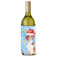 thumbnail image 1 of Christmas Lights Brittany Spaniel Wine Bottle Beverage Insulator Hugger, 1 of 1