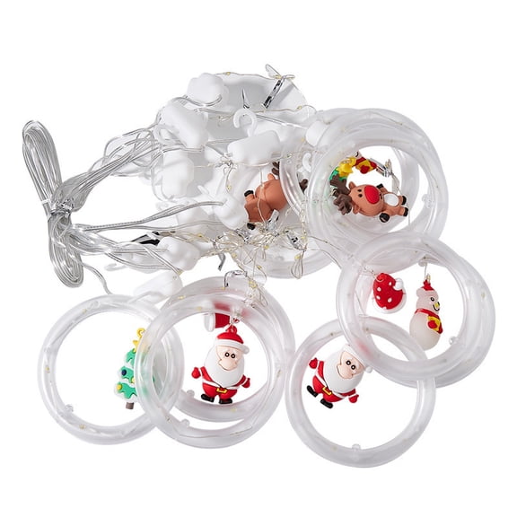 Christmas Lights, Christmas Decorations Indoor, Battery Operated Christmas Window Lights Waterproof String Light (Warm Round lamp)