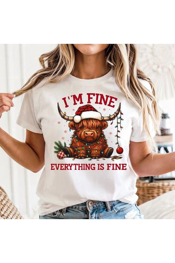 Christmas Lights Cow Unisex T-shirt, Sizes S-5XL - Gategoo