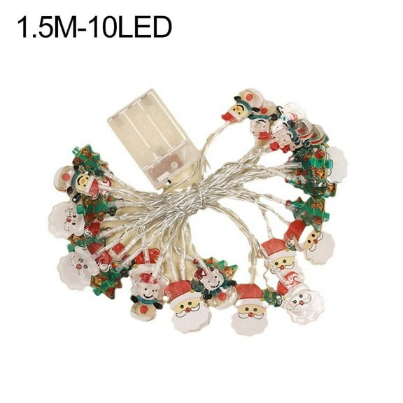 Christmas Lights Decorations LED Battery Operated Christmas Santa Claus Snowflake Snowman String Waterproof Xmas Fairy Lights for Holiday Party Indoor Outdoor Home Decor