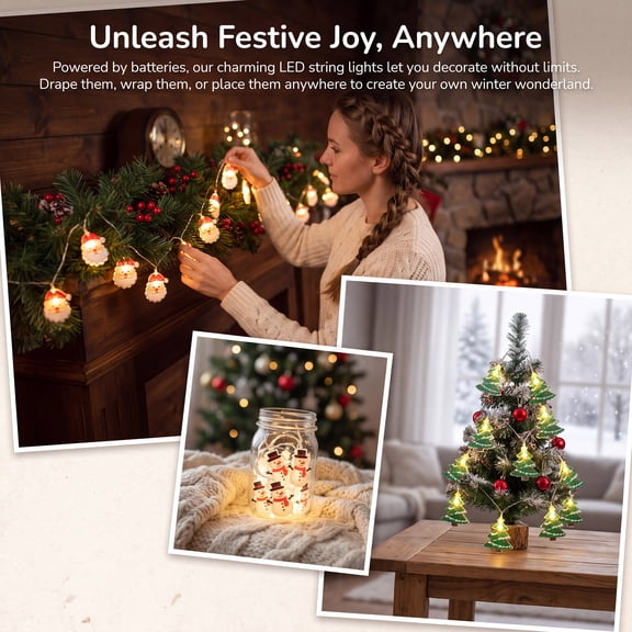 Christmas Lights Decorations with 3m Battery Operated, Fairy String Lights for Christmas Tree Window Mantel Home Decor by OVFUIZ