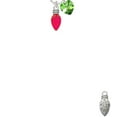 thumbnail image 1 of Christmas Lights - Hot Pink Resin  - Baby Feet Heart Sophia Necklace, 18"+1", 1 of 2