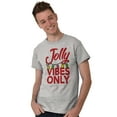 thumbnail image 1 of Christmas Lights Jolly Vibes Only Plus Size Crewneck Graphic Tee Shirt Brisco Brands 4X, 1 of 4