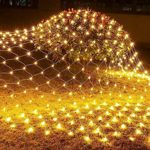 Christmas Lights, LED Christmas Net Lights Outdoor, Waterproof Christmas Net Lights, 192 LED 9.8 FT x 6.6 FT 8 Modes Plug in, Decor for Bushes Garden Party Xmas Tree
