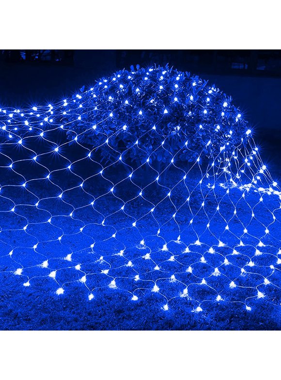 Christmas Net Lights in Outdoor Christmas Lights Blue