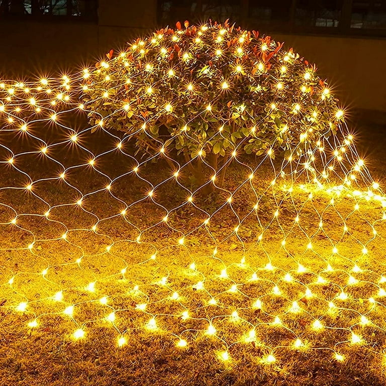 Outdoor Christmas Decor Waterproof LED Net Lights 192 LEDs 9.8x6.6 FT 8 Modes for Garden Xmas Tree Walmart