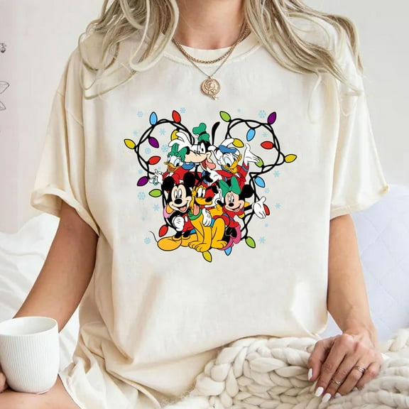 Christmas Lights Mickey and Friends Shirt, Merry Christmas Party 2025 Shirt, Vacation Family Gifts, Christmas Party Tee