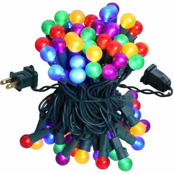 Christmas Lights Outdoor 19Ft 70 LED Chritmas Globe String Lights with Pearlized Glass Bulb UL Certified Christmas Tree Lights for Tree Decor