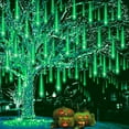 thumbnail image 1 of Christmas Lights Outdoor Falling Rain Meteor Shower Lights 12 inch 8 Tube 192 LED Snowfall Icicle Cascading String Light for Xmas Tree Christmas Decorations Holiday Garden, UL Plug,Warm White, 1 of 10