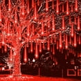 thumbnail image 1 of Christmas Lights Outdoor, Meteor Shower Lights Falling Rain Lights for Xmas Tree Halloween Decoration Wedding Party - red, 1 of 5