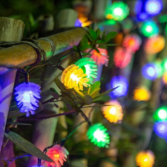 Christmas Lights Pinecone Shaped String Lghts, Solar Powered LED Lights Colorful Decorative Lights for Hanukkah, Halloween, Thanksgiving Indoor Outdoor Christmas Decorations