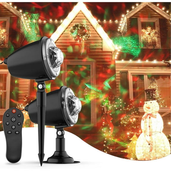 Christmas Lights Projector Outdoor,Water Wave Aurora Holiday Spotlight with Remote Control,Waterproof LED Landscape Light for Party Garden Yard Landscape Wall Tree Decoration