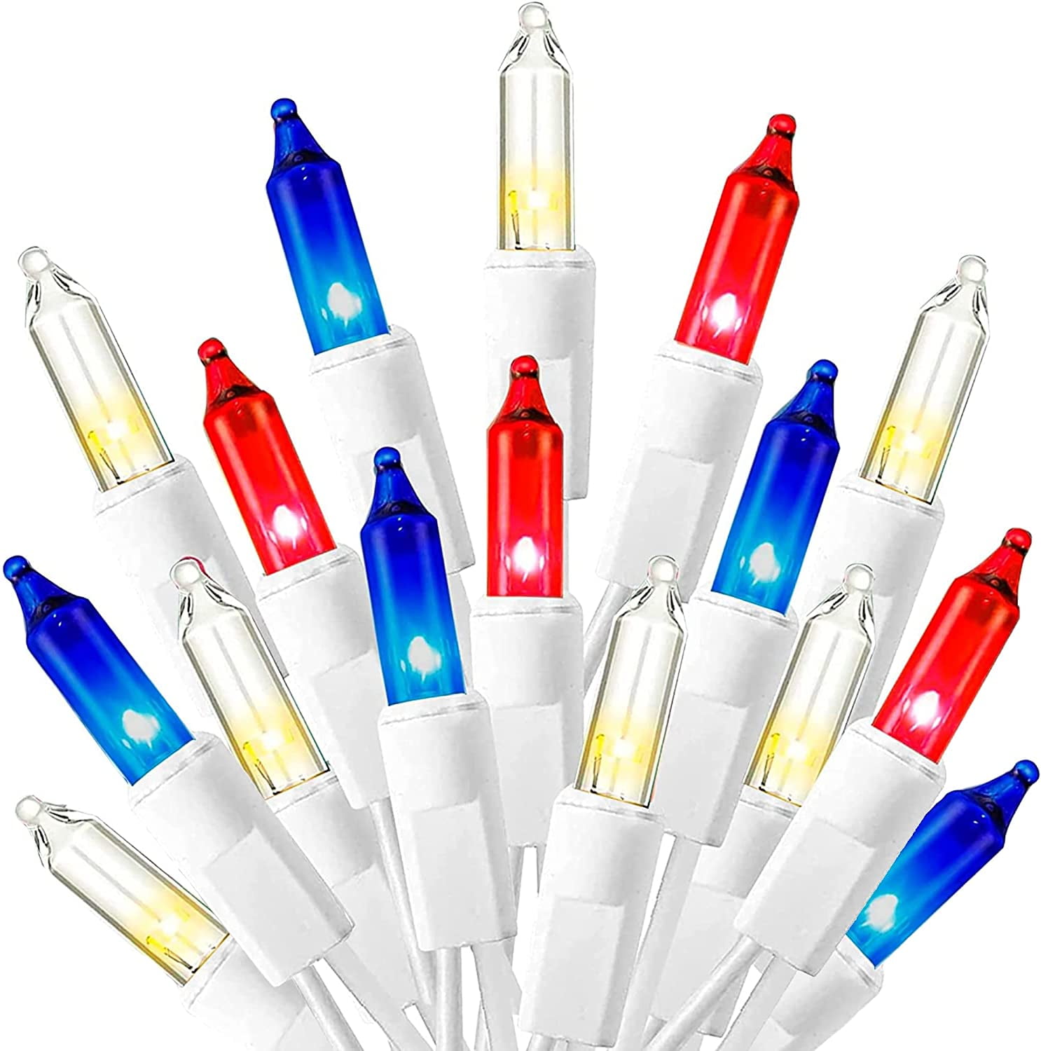 Christmas Lights, Retro Mini Christmas Tree Lights, 8 Lighting Modes. 16.4FT 50 LED Waterproof