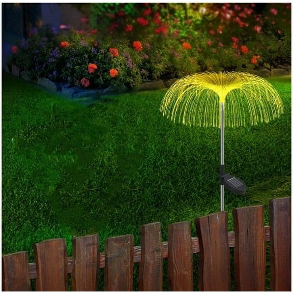 Christmas Lights,Solar Garden Lights,1 Pack LED Jellyfish Shape Fiber Outdoor Pathway Waterproof Multi-Color LED Solar String Lights Decoration for Garden Gazebo Party,Christmas Decorations