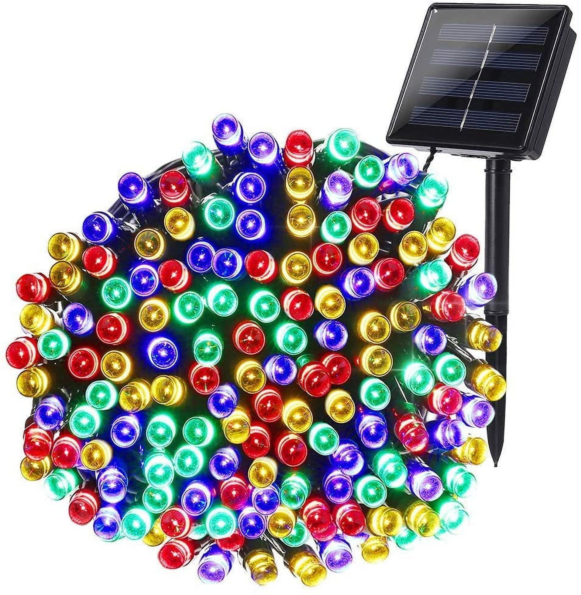 Solar Christmas Lights 200 LED, 72ft, MultiColor, Fairy Ambiance