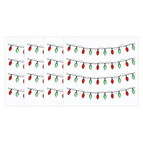 Christmas Lights Stickers 3D Glitter Adhesive Decals, 4x4in Gem Embellishments for Xmas Crafts Scrapbooks Holiday Decor