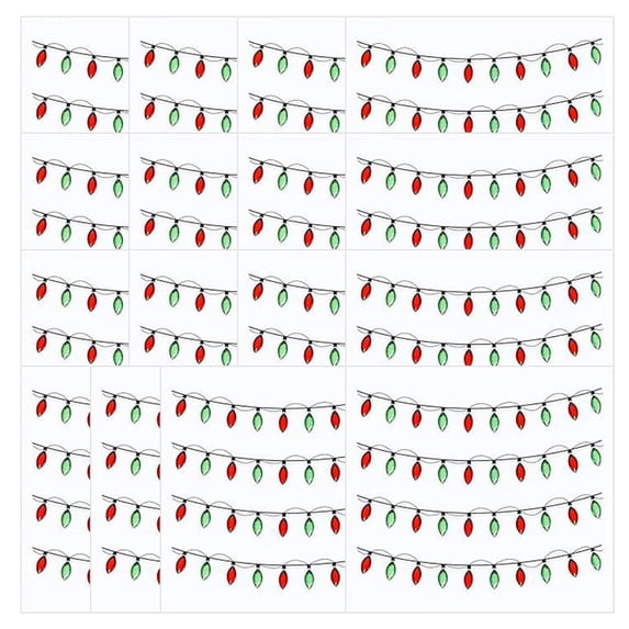Christmas Lights Stickers 3D Glitter Adhesive Decals Set, 4x4in Gem Embellishments for Xmas Crafts Scrapbooks Holiday Decor