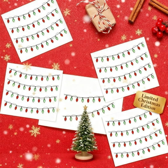 Christmas Lights Stickers for Crafts, Small Christmas Light Stickers, Xmas Card Crafts Gift Box Decoration, 3D Gem Border Dimensional Sticker for Xmas Crafts Scrapbooks Decoration